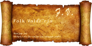 Folk Valéria névjegykártya